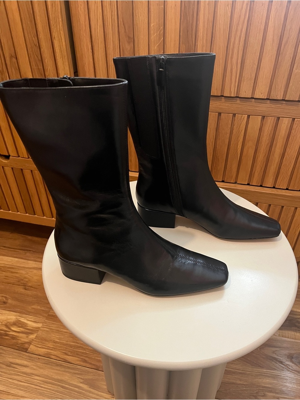 J. Crew Collection Square-Toe boots in Leather - Picture 5 of 7